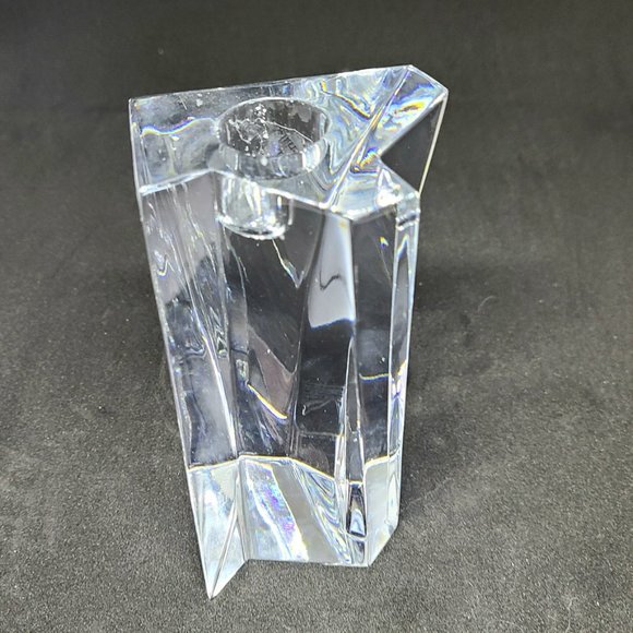 Orrefors Sweden abstract shape clear glass crystal candleholder/candlestick. - Picture 3 of 9